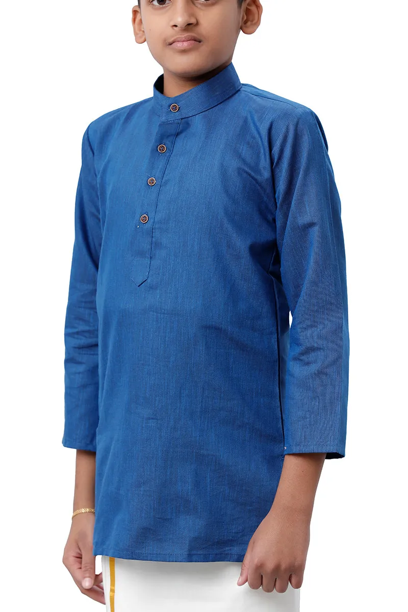 Exotic - Navy Blue Kurta For Kids | Uathayam