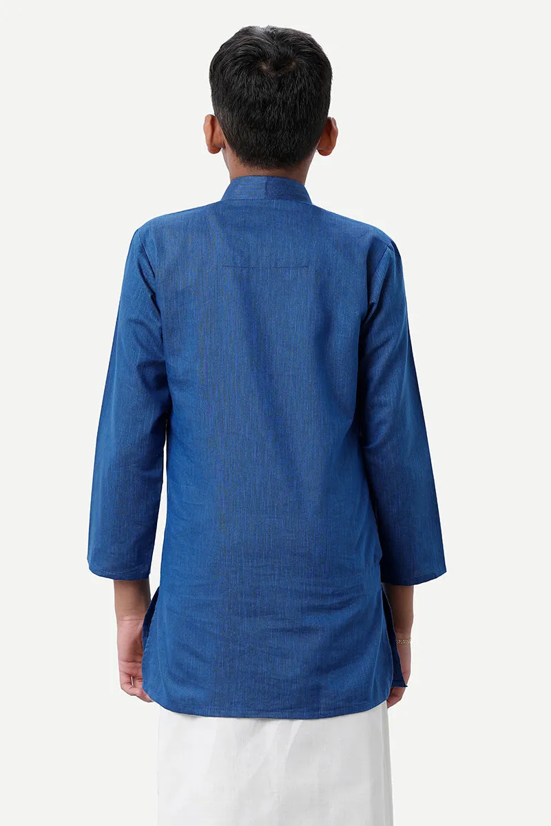 Exotic - Navy Blue Kurta For Kids | Uathayam