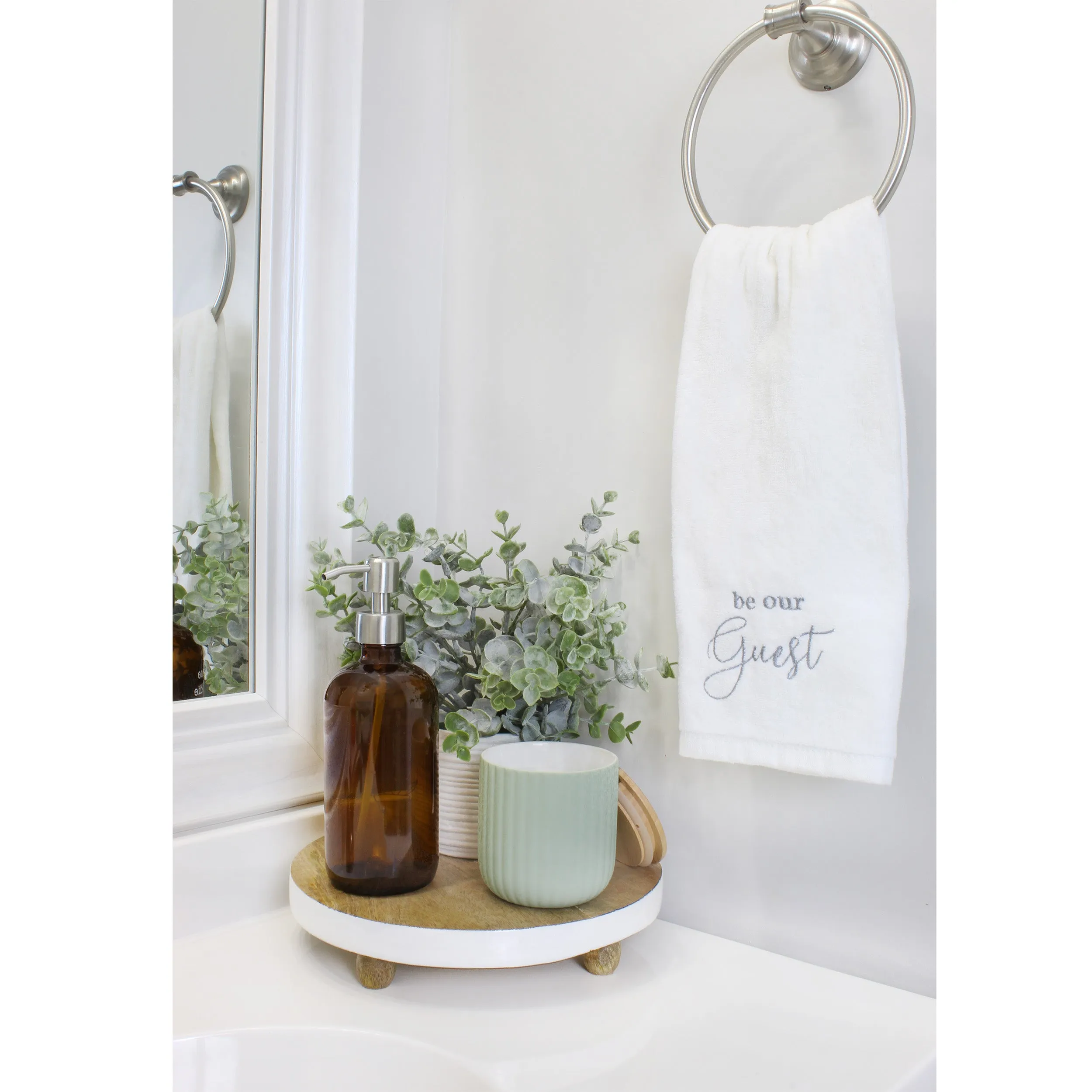 Farmhouse Round Wooden Risers (White Trim, Case of 10)