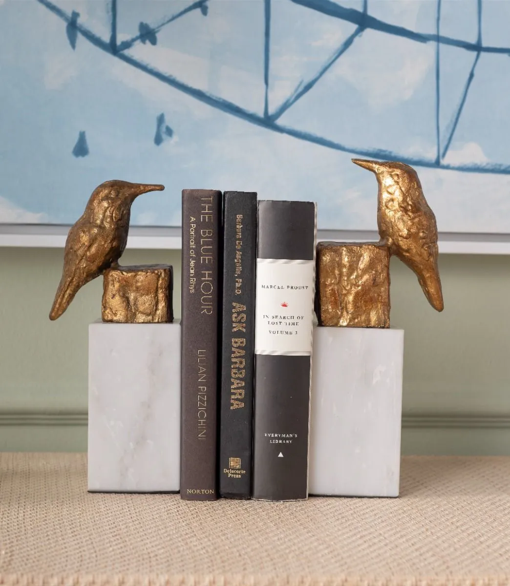 Finch Statue (Pair) / Gold Leaf