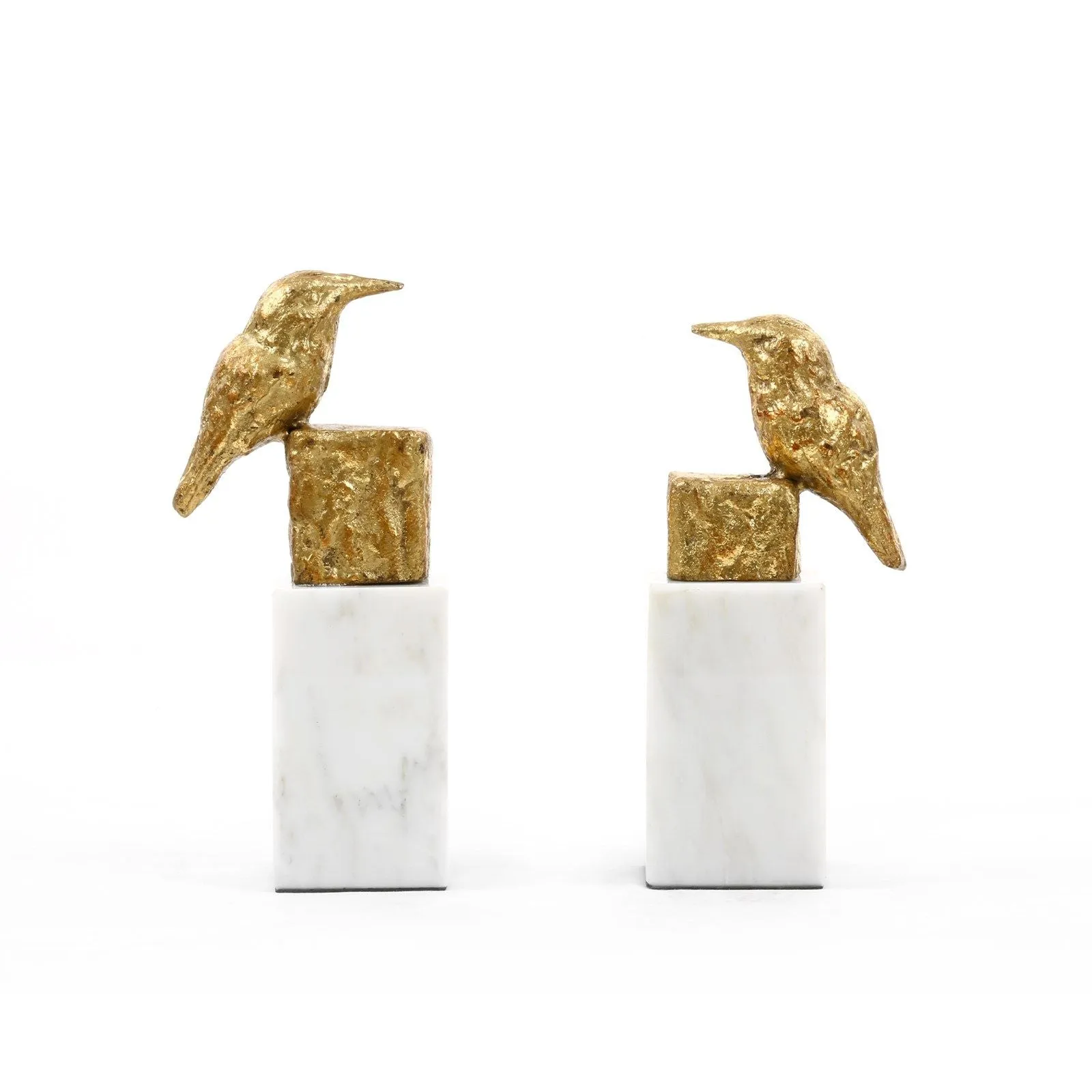 Finch Statue (Pair) / Gold Leaf