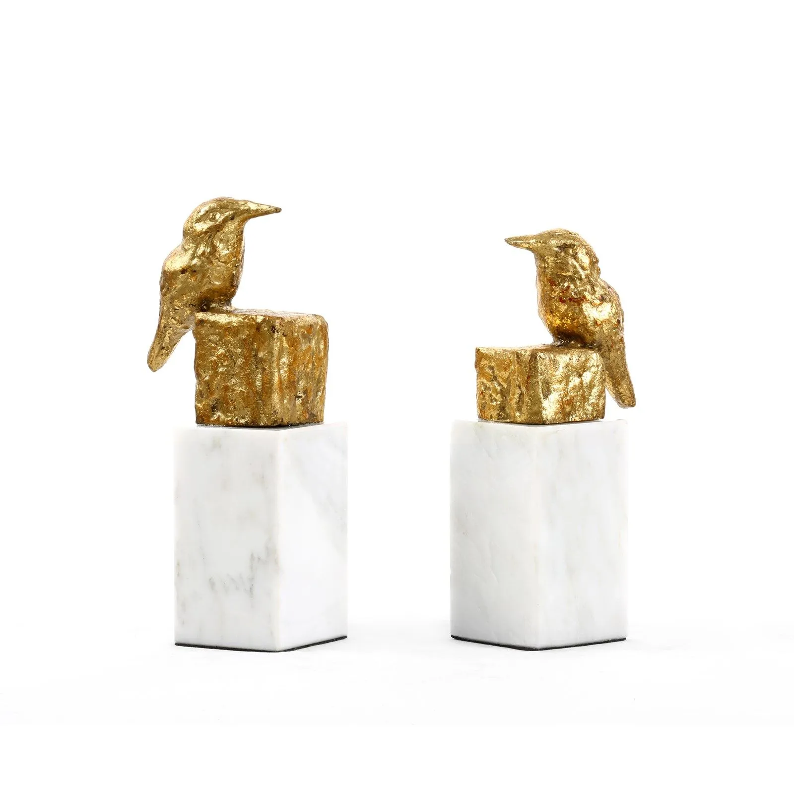 Finch Statue (Pair) / Gold Leaf