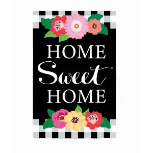 Floral Home Sweet Home House Applique Flag,159129