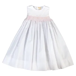 Francis White Pink English Smocked Sundress