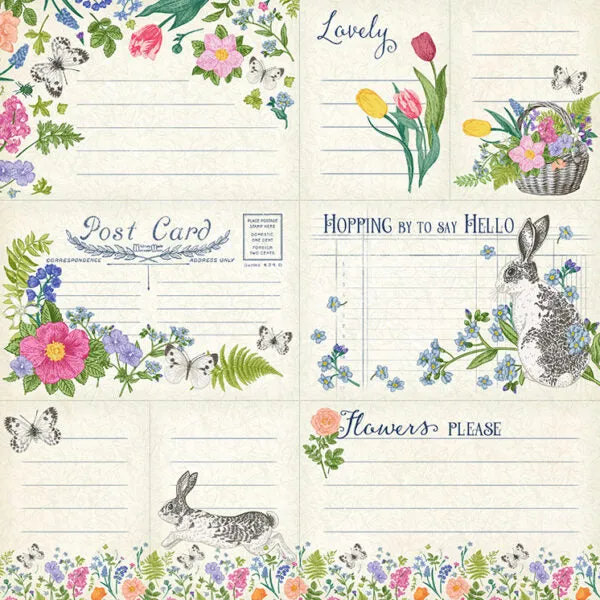 G45 - Spring is in the Air - 12x12 Single Sheet / Hopping by to say Hello