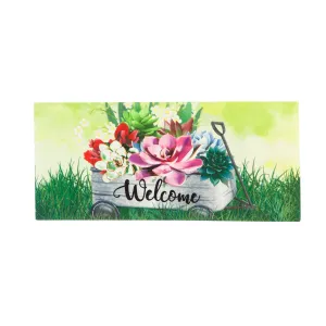 Galvanized Wagon with Succulents Sassafras Switch Mat