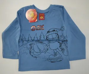 Garfield Blue Long Sleeve Shirt Ice Skating