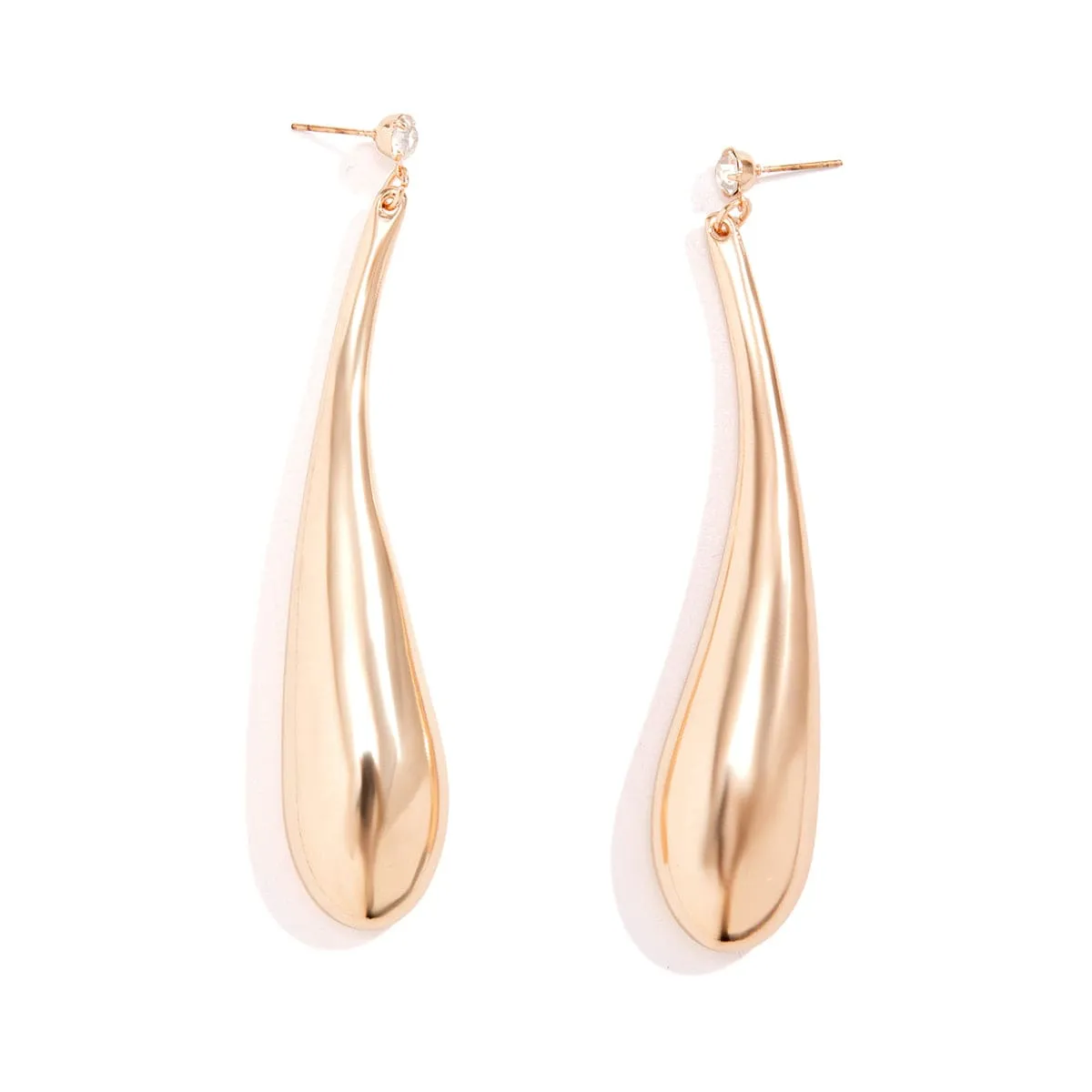 Geometric Crystal Metallic Waterdrop Dangle Earrings