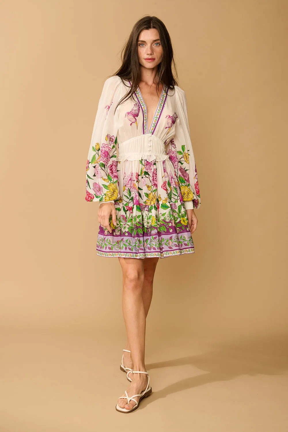 GIOIA DRESS - SECRET GARDEN WHITE
