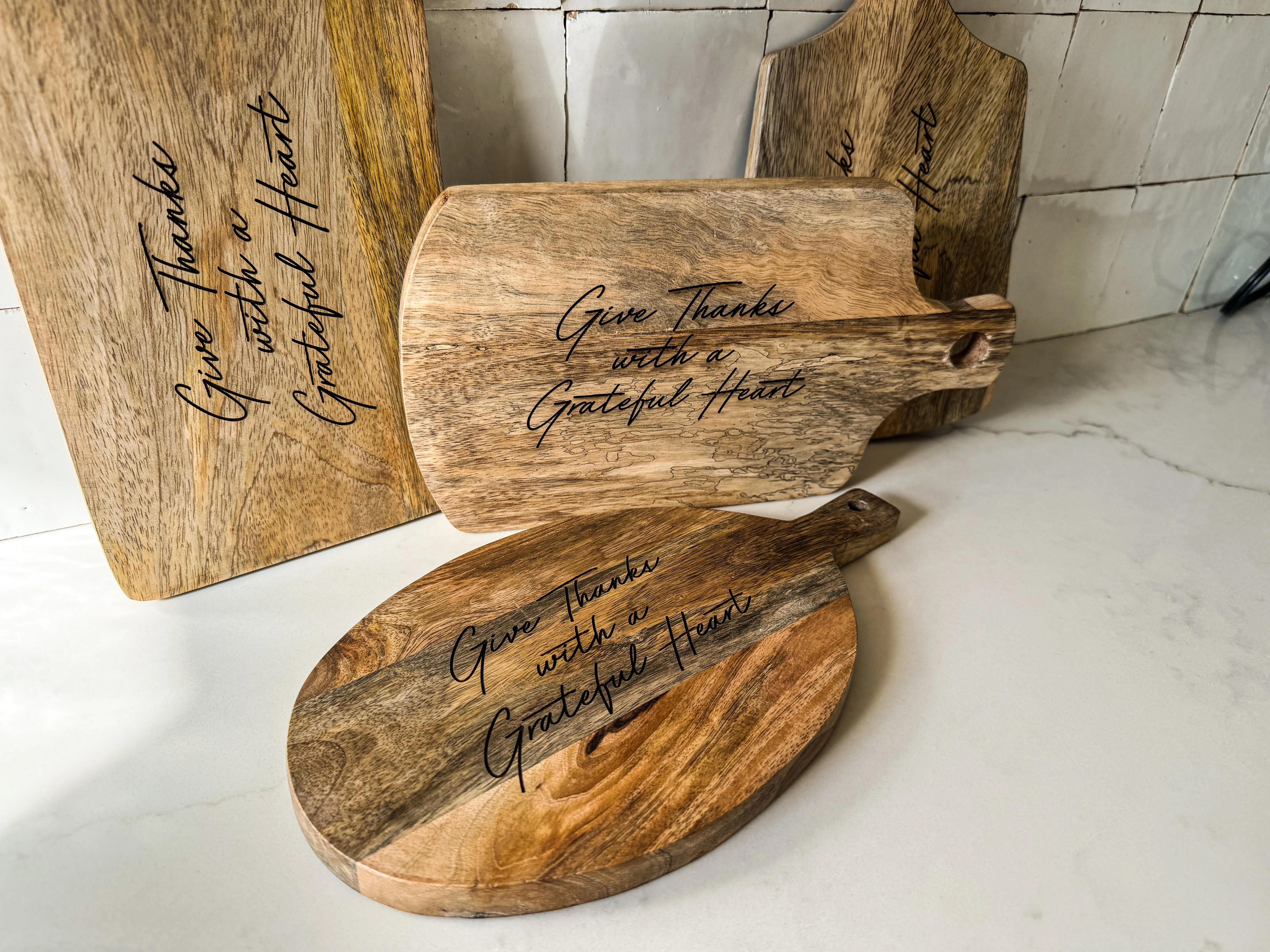 Give Thanks with a Grateful Heart Serving Board