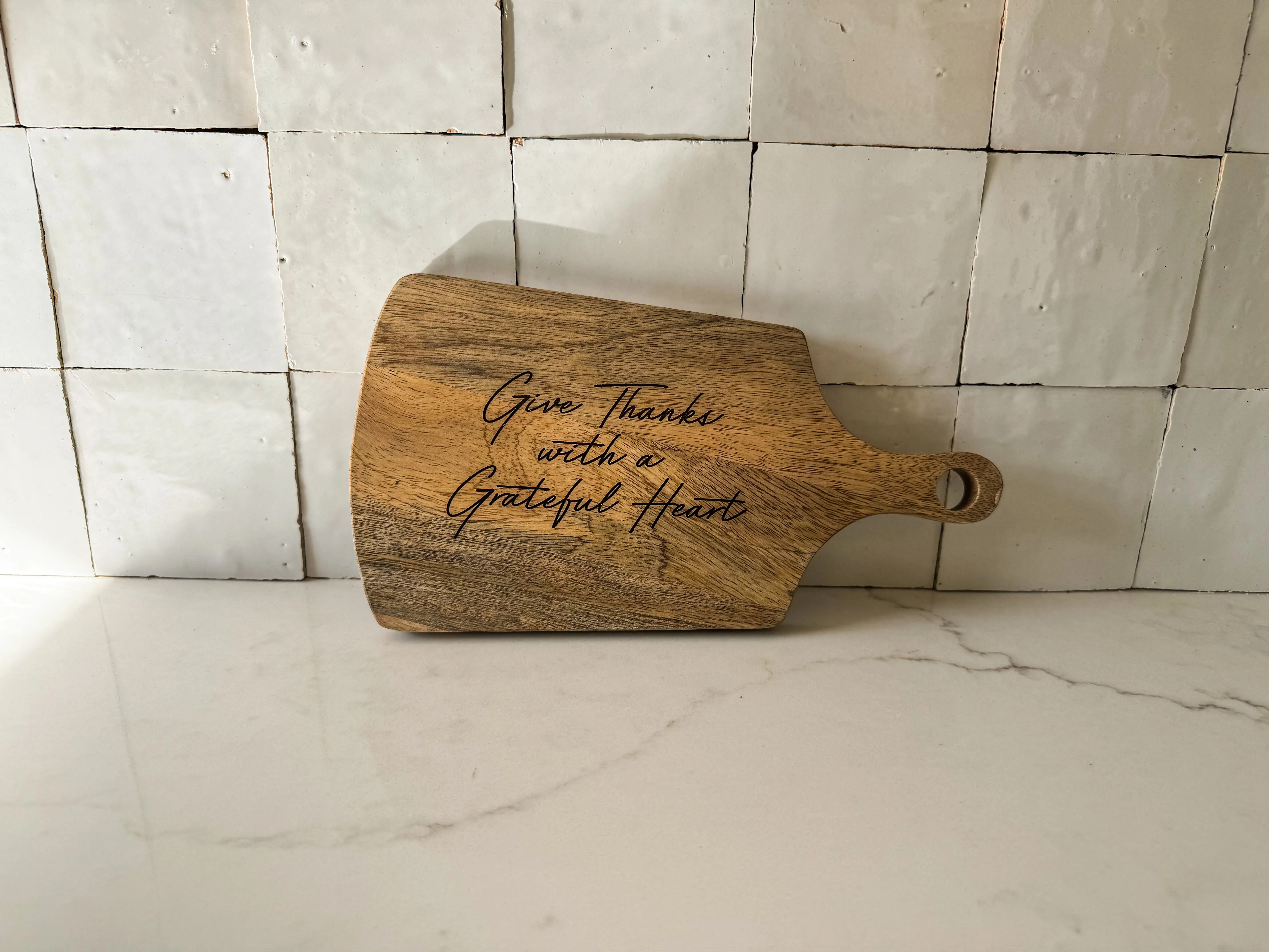 Give Thanks with a Grateful Heart Serving Board