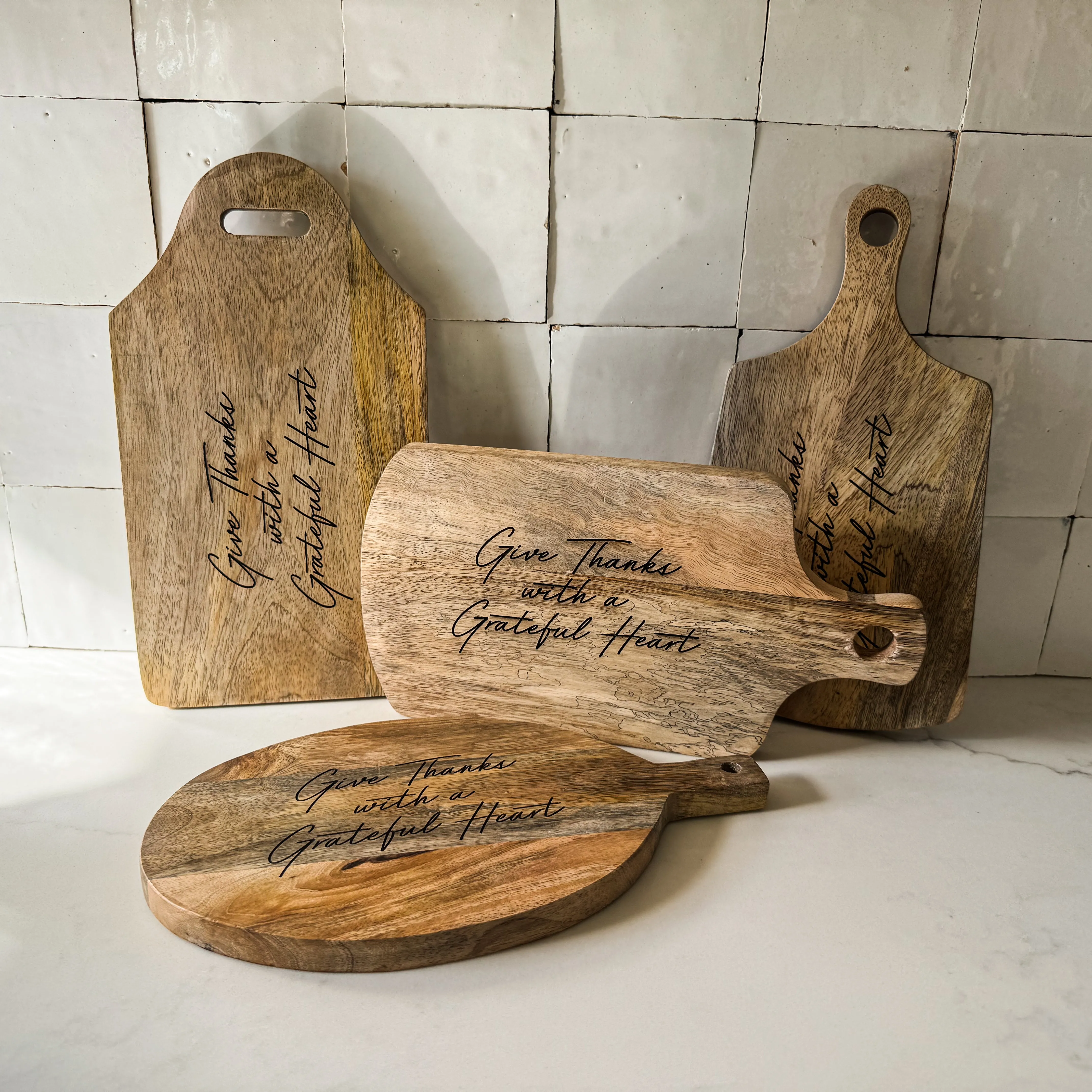 Give Thanks with a Grateful Heart Serving Board