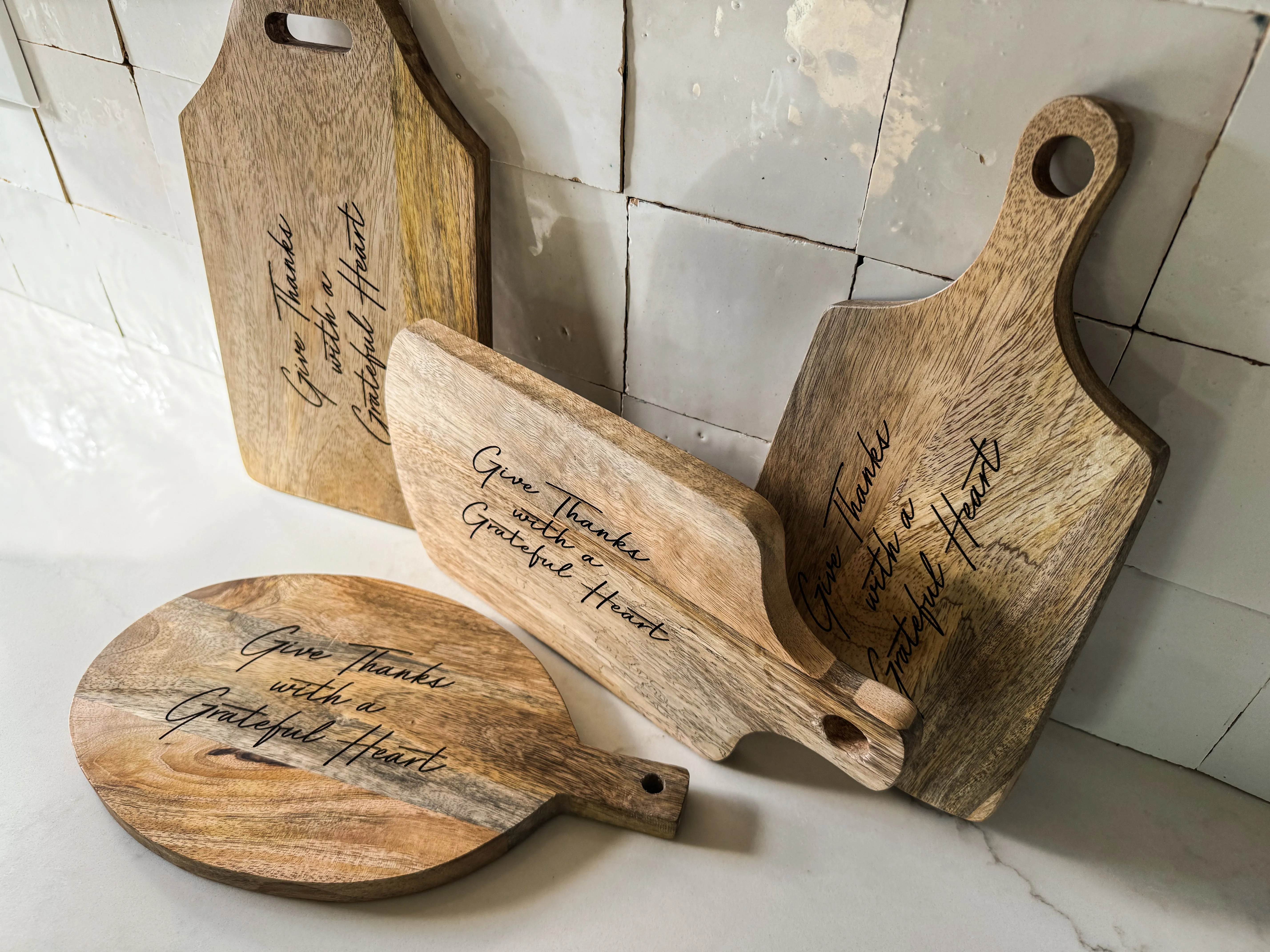 Give Thanks with a Grateful Heart Serving Board