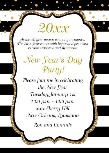 GLITTER AND STRIPES CUSTOM INVITATION