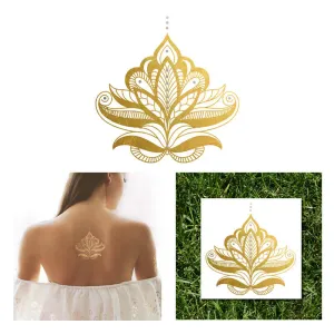 Gold and Silver Henna Design