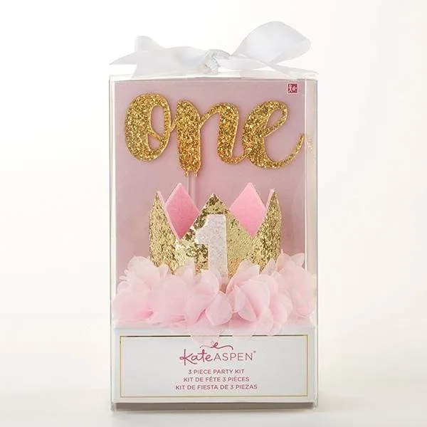 Gold Glitter 1st Birthday Décor Kit