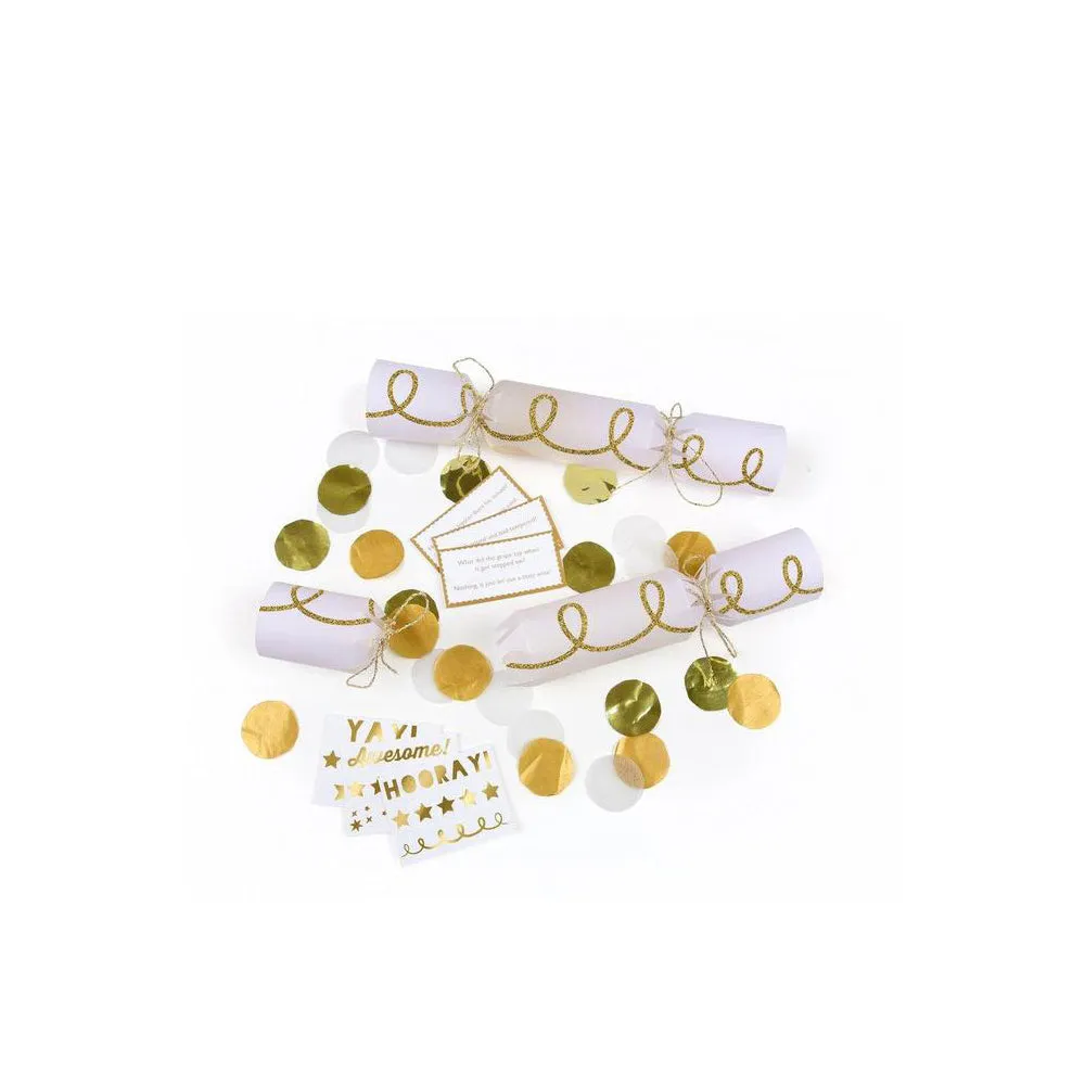 Gold Twist Confetti Small Crackers -- Gold