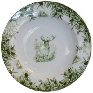 Green Deer 9" Rim Soup Bowl