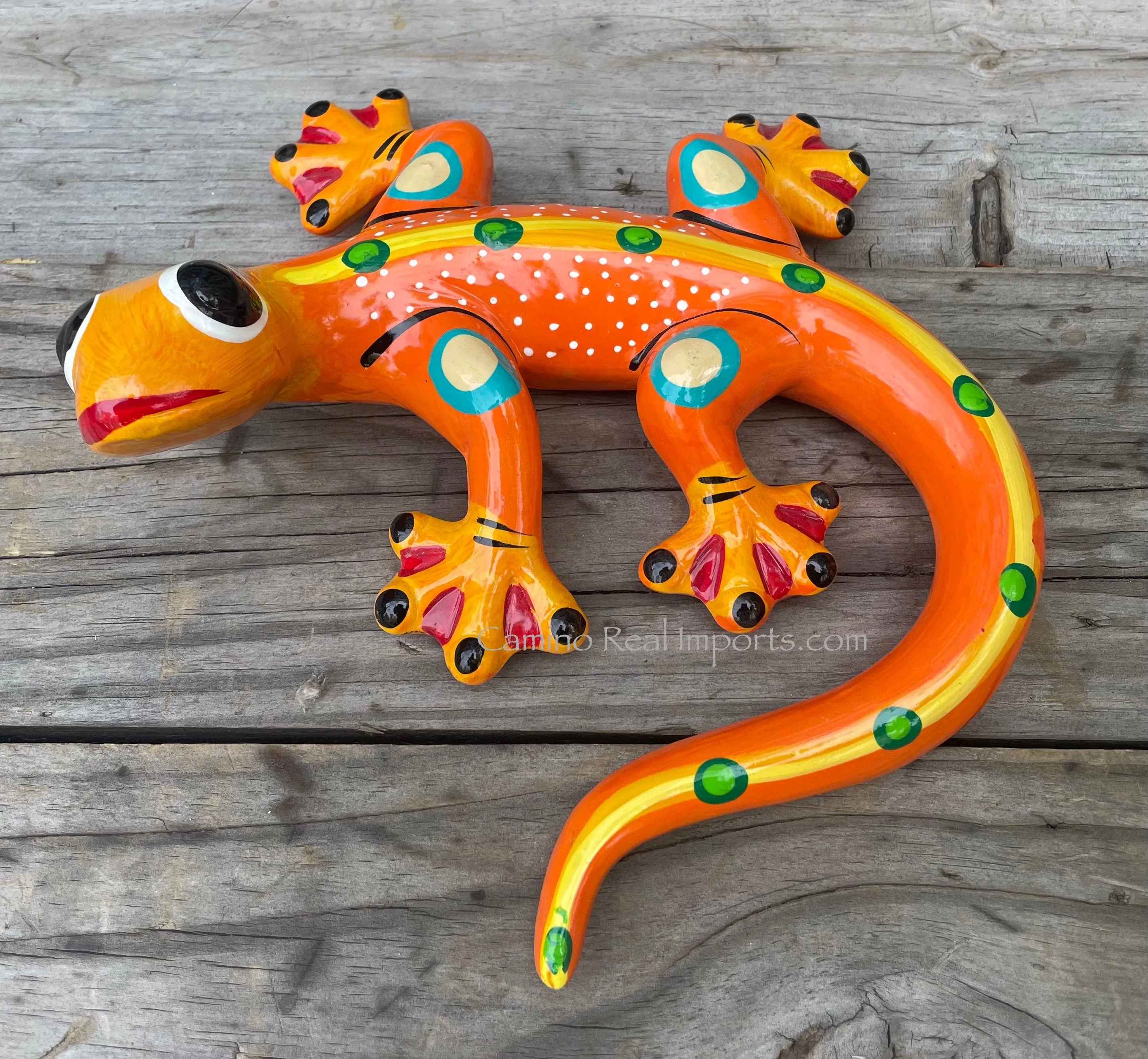 Hand Painted Clay Gecko Lizard GGLL001