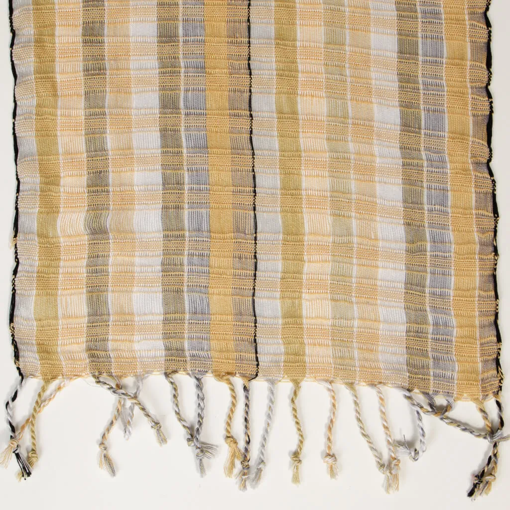 Hand Woven Windowpane Wraps | Champagne & Pearls