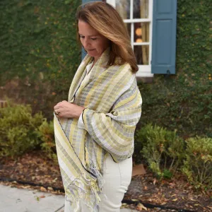 Hand Woven Windowpane Wraps | Champagne & Pearls