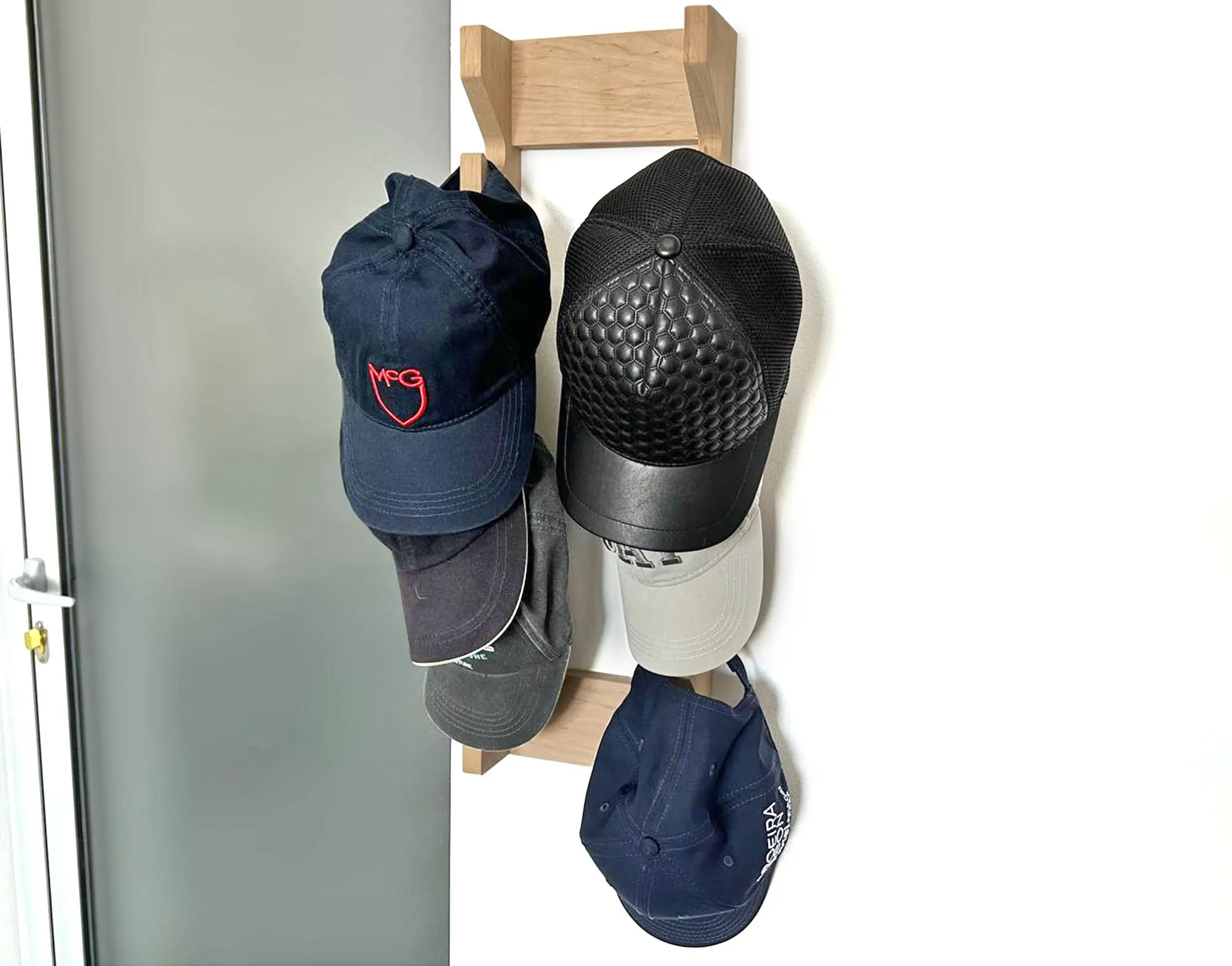 Handcrafted Solid Wood Baseball Cap Rack - Holds 12 Caps - Wall Mounted Hat Display- Baseball Cap Holder - Perfect Gift for Dad