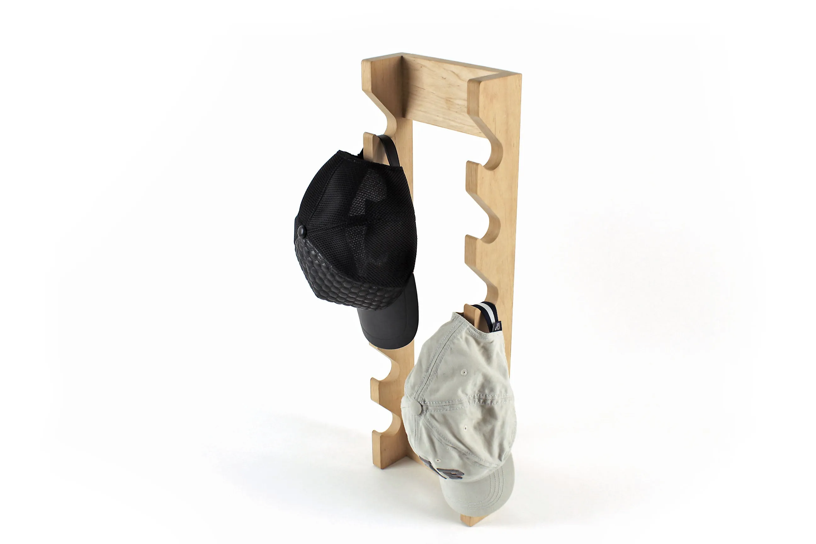 Handcrafted Solid Wood Baseball Cap Rack - Holds 12 Caps - Wall Mounted Hat Display- Baseball Cap Holder - Perfect Gift for Dad