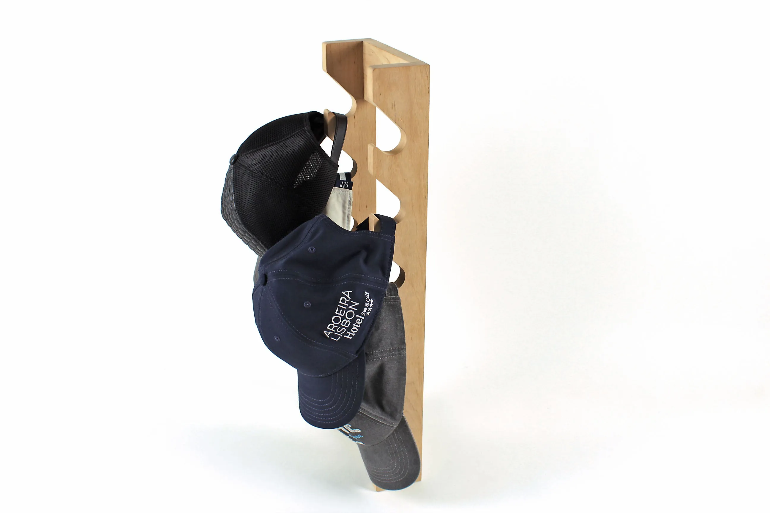 Handcrafted Solid Wood Baseball Cap Rack - Holds 12 Caps - Wall Mounted Hat Display- Baseball Cap Holder - Perfect Gift for Dad