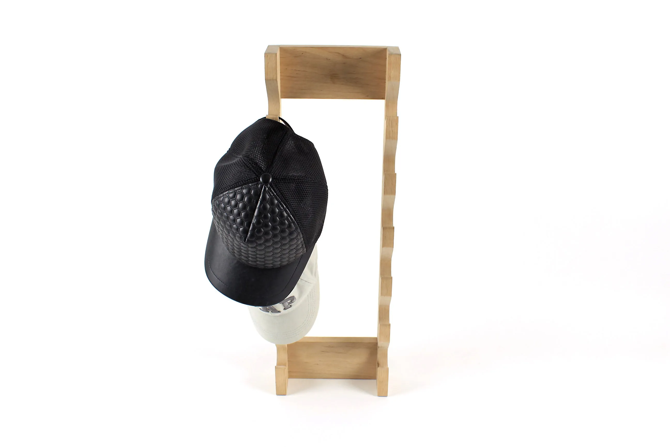 Handcrafted Solid Wood Baseball Cap Rack - Holds 12 Caps - Wall Mounted Hat Display- Baseball Cap Holder - Perfect Gift for Dad