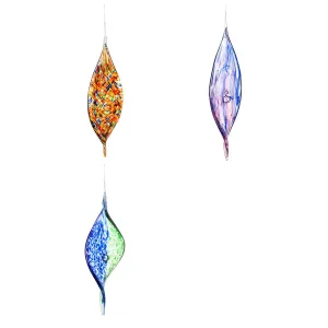 Hanging Art Glass Swirl Outdoor Décor, 3 ASST.,84g3277