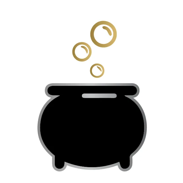 Harry Potter: cauldron (silver & gold)