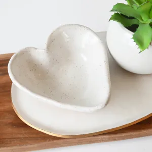 Heart Bowl Eyelet White