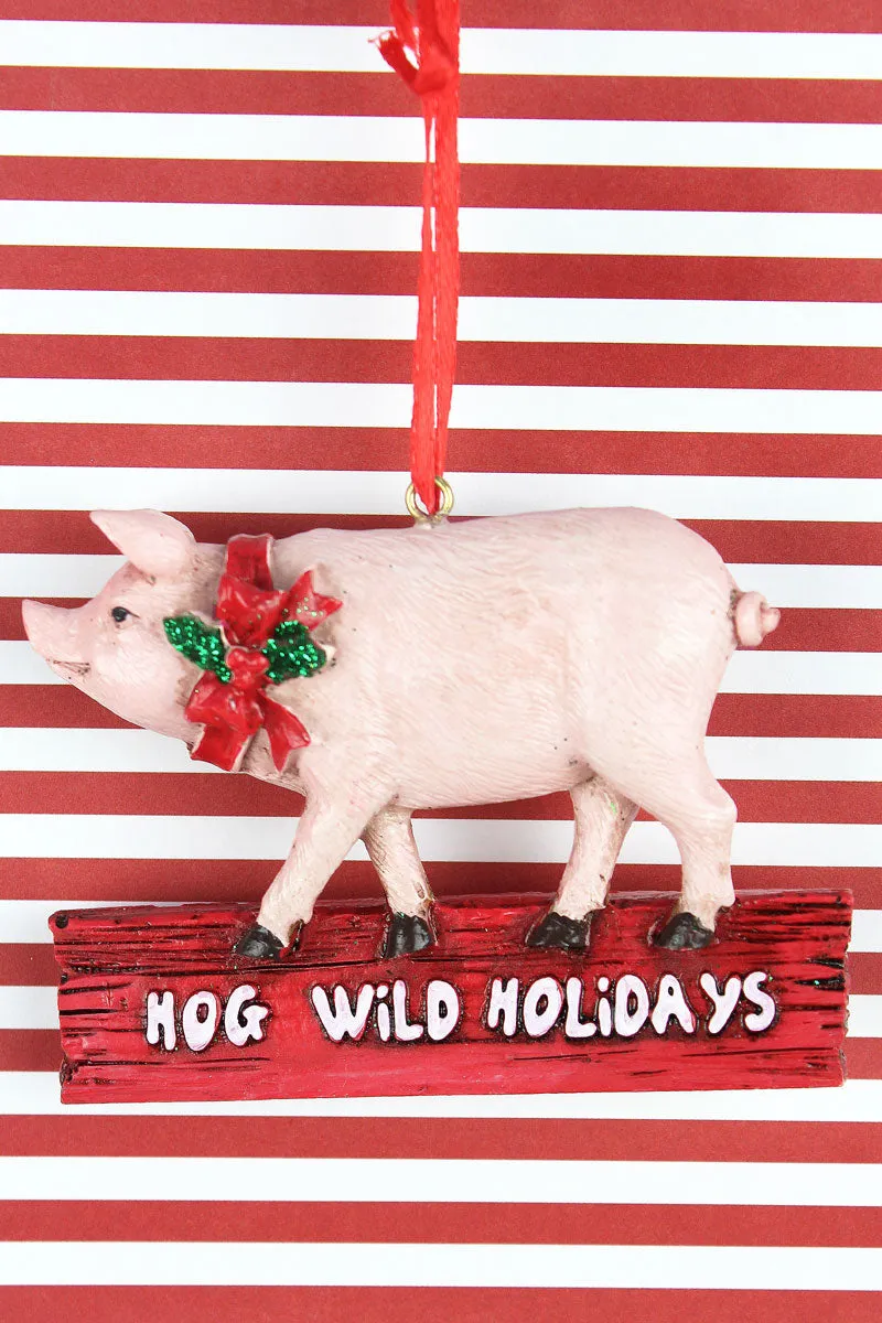 Hog Wild Holidays Resin Pig Ornament