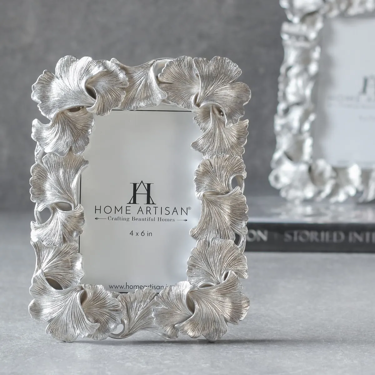 Home Artisan Isaia Silver Gingko Leaf Photo Frame (4x6)