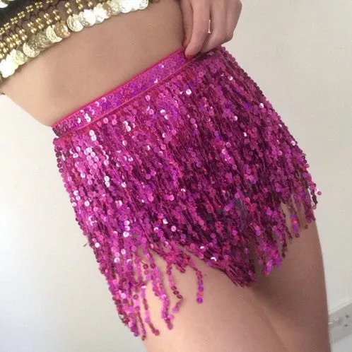 Hot Pink Sequin Wrap Around Skirt