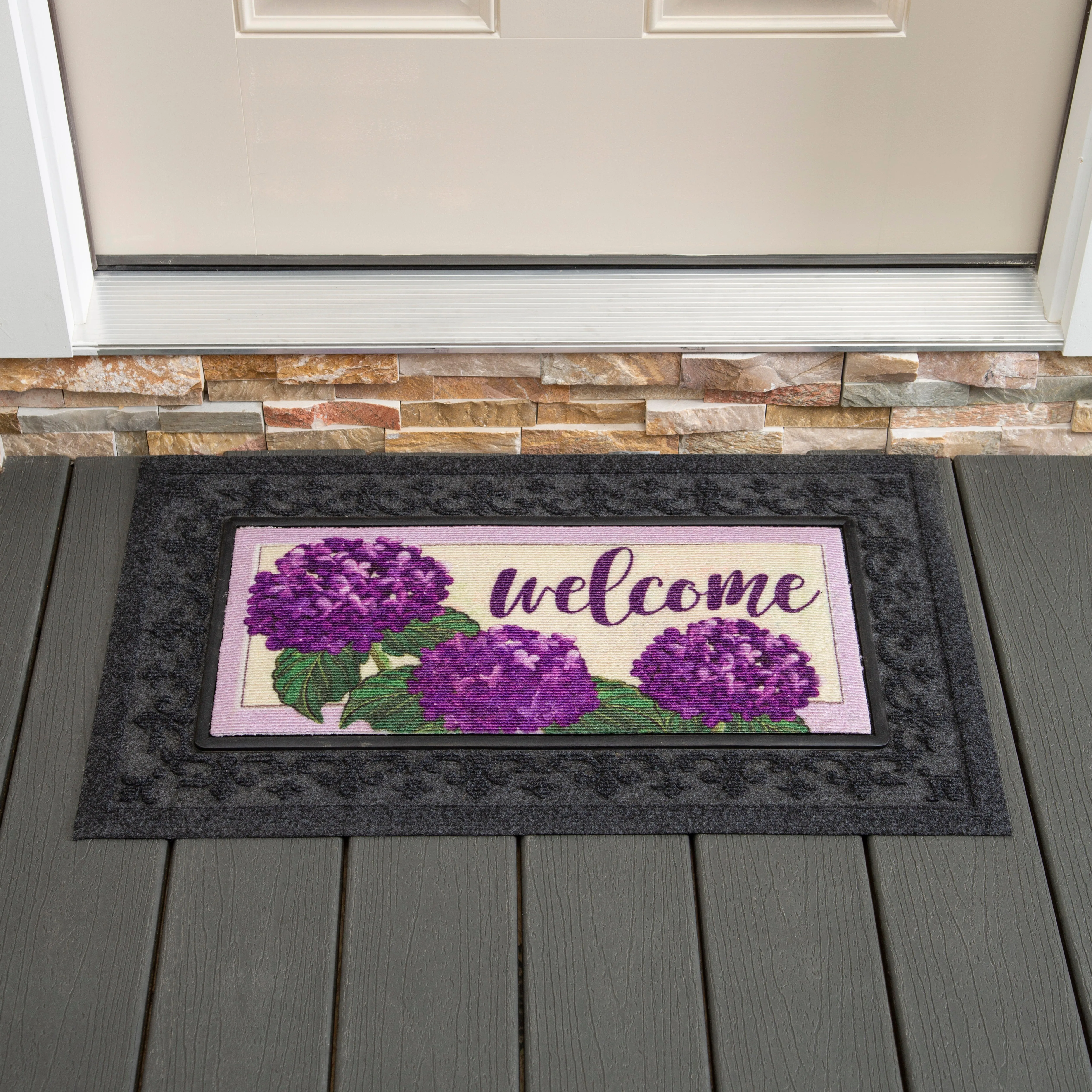 Hydrangea Welcome Textured Sassafras Switch Mat