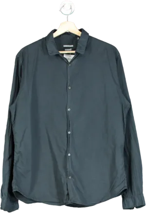 IKKS Navy Long Sleeve Button-Up Shirt Slim Fit UK XL