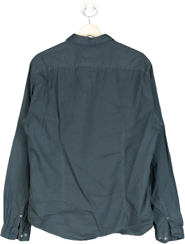 IKKS Navy Long Sleeve Button-Up Shirt Slim Fit UK XL