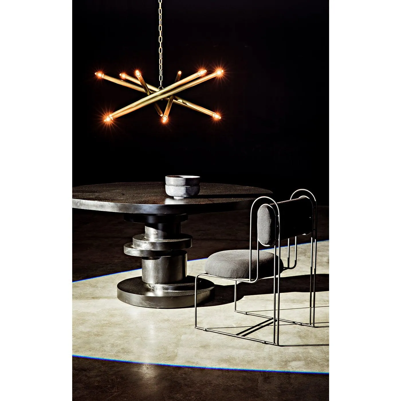 Ikram Chandelier, Metal with Brass Finish