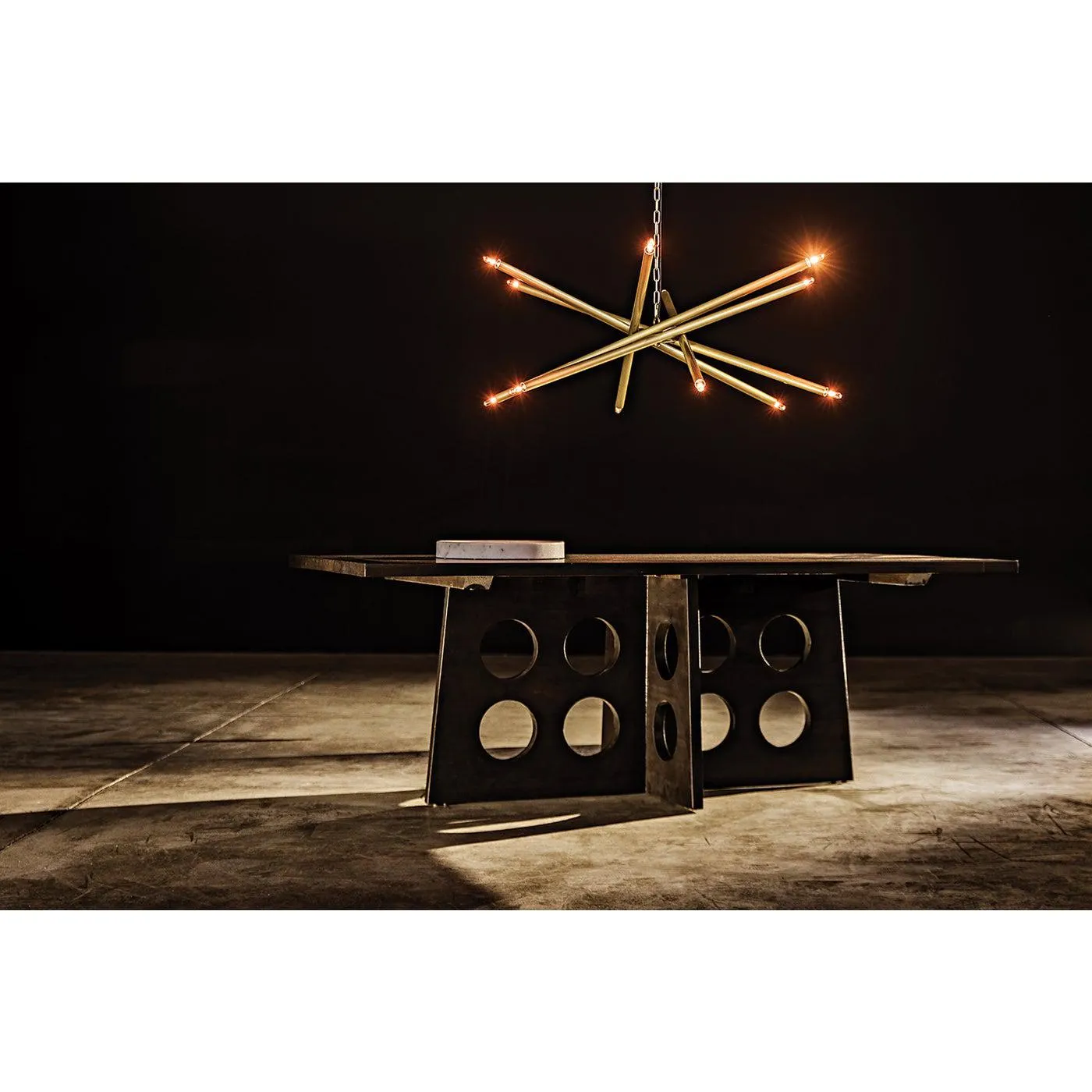 Ikram Chandelier, Metal with Brass Finish