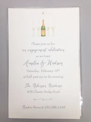 IMPRINTBLE INVITATIONS - KA - UNCORKED CHAMPAGNE BOTTLE