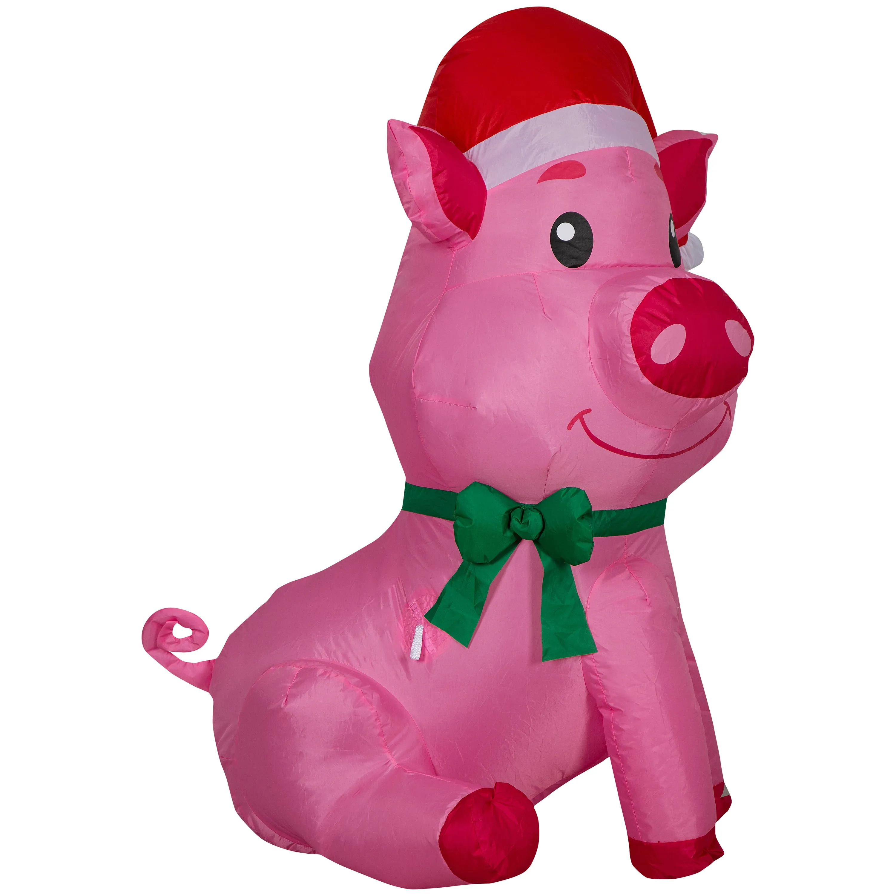 Inflatables 3.5 Foot Christmas Pig in Santa Hat Decoration