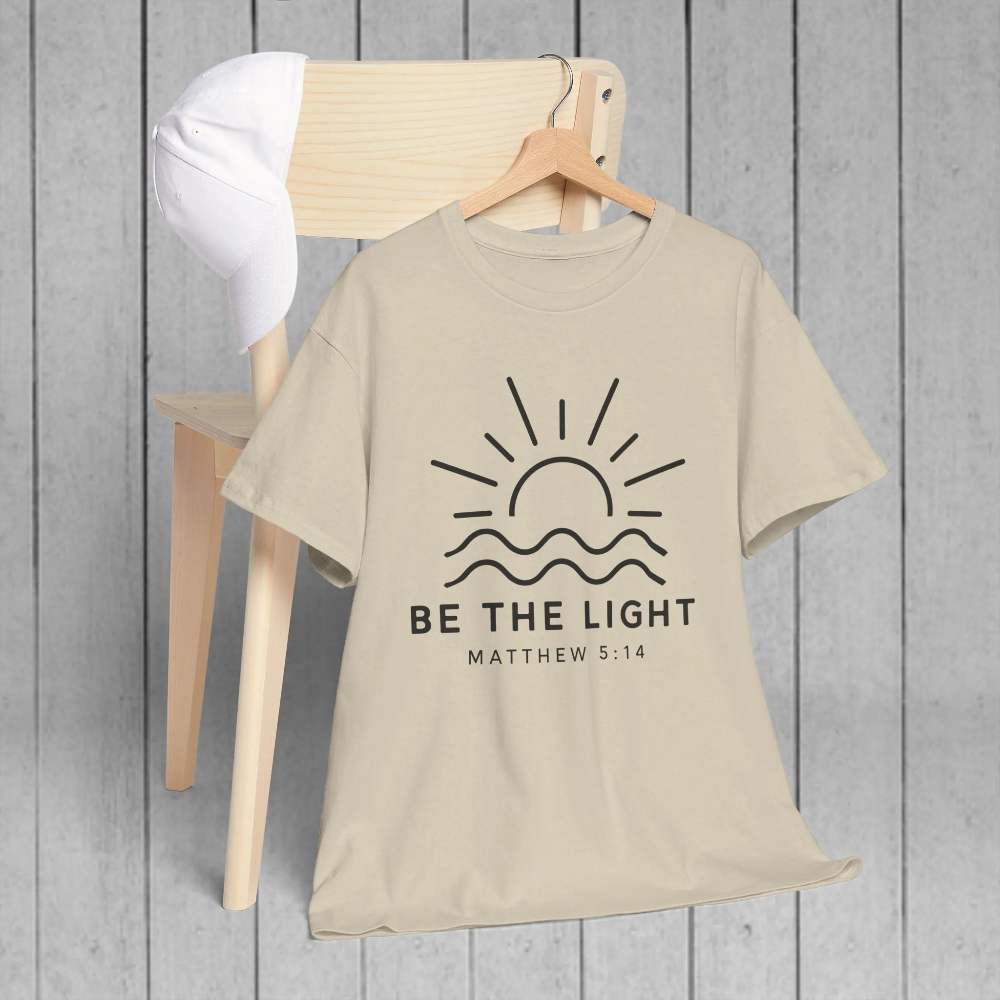 Inspirational Unisex Heavy Cotton Tee - 'Be The Light' Matthew 5:14