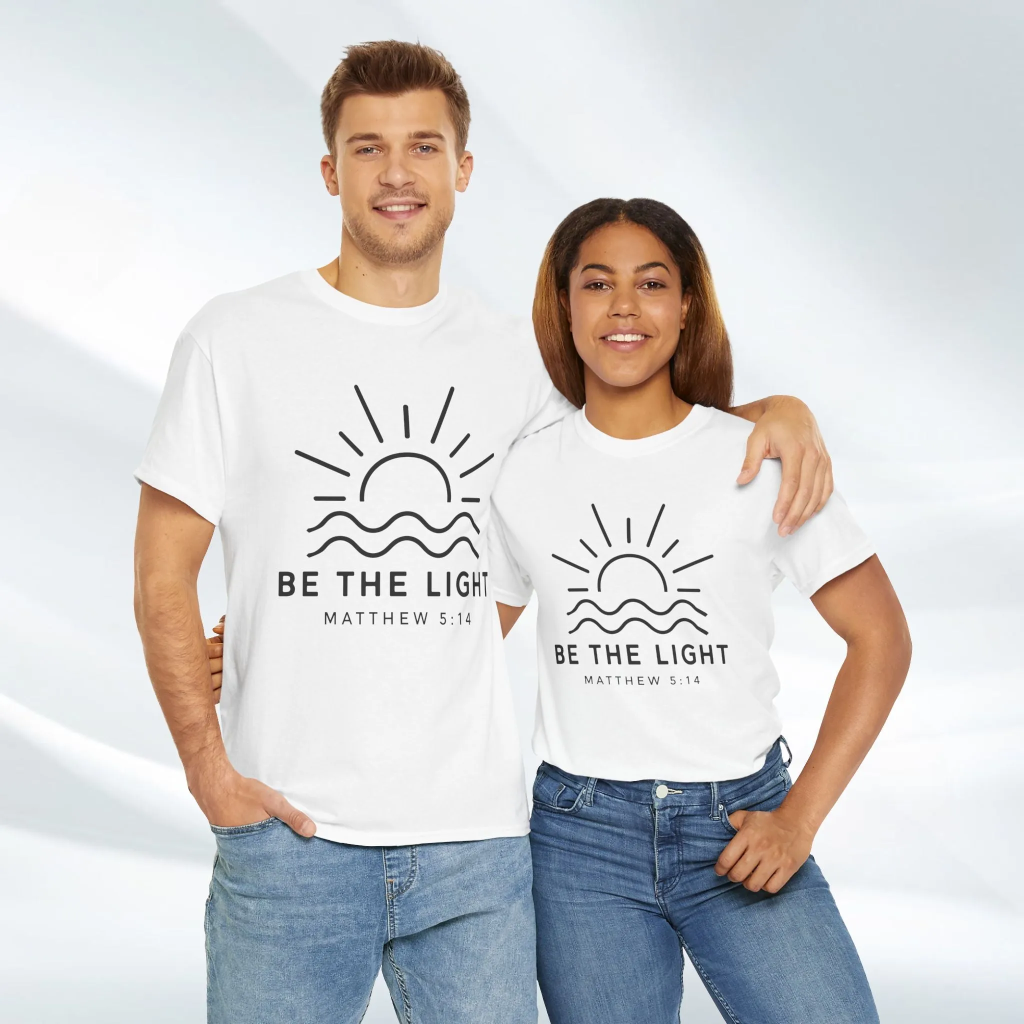Inspirational Unisex Heavy Cotton Tee - 'Be The Light' Matthew 5:14