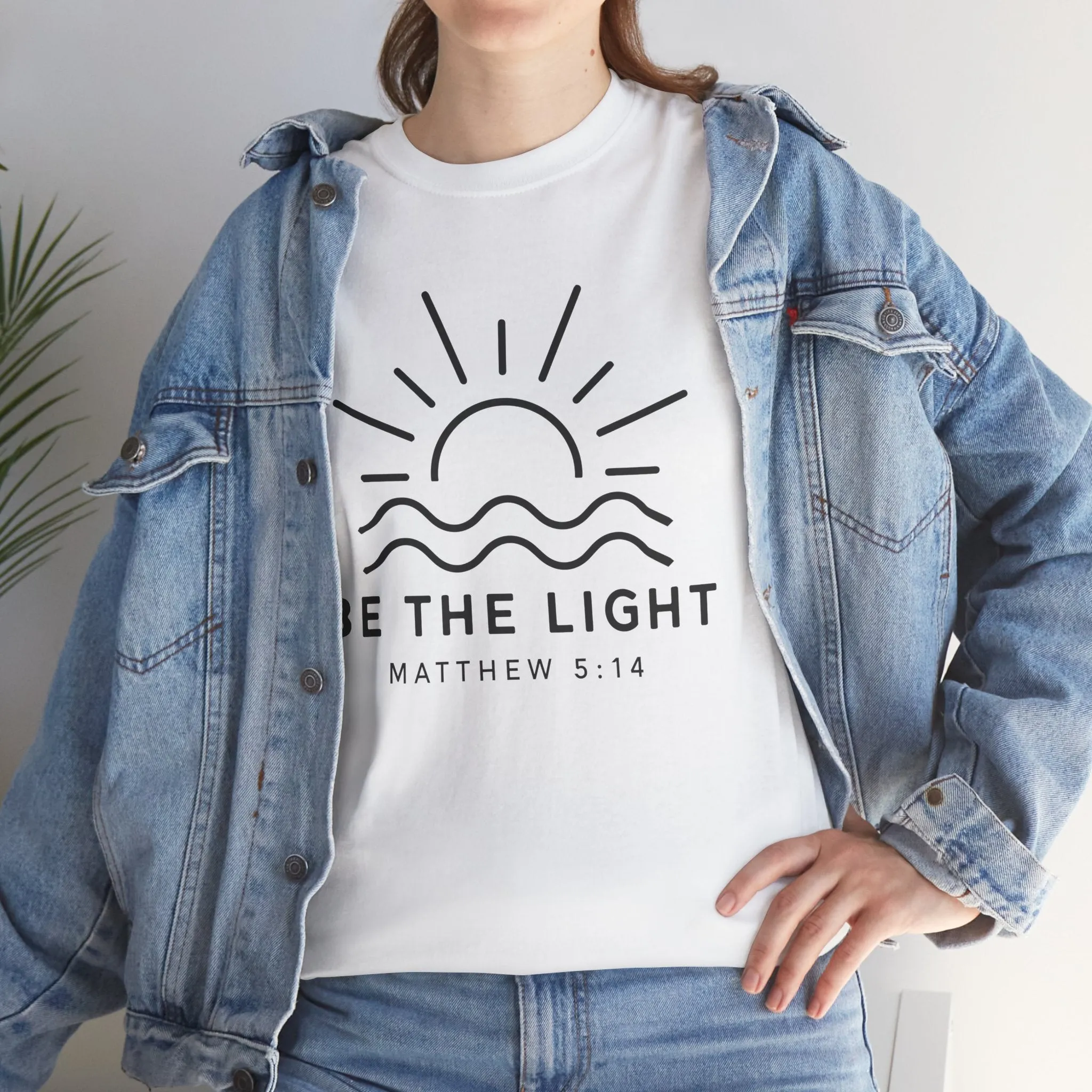 Inspirational Unisex Heavy Cotton Tee - 'Be The Light' Matthew 5:14