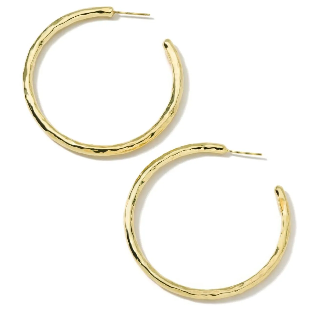 Ippolita 18K Yelow Gold Cassico #4 Hammered Hoops