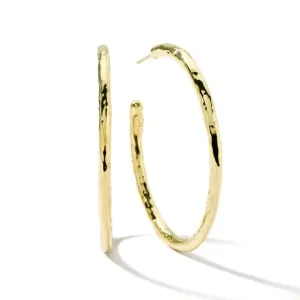 Ippolita 18K Yelow Gold Cassico #4 Hammered Hoops