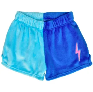 Iscream Midnight & Bright Blue with Lightning Bolt Color Block Plush Shorts