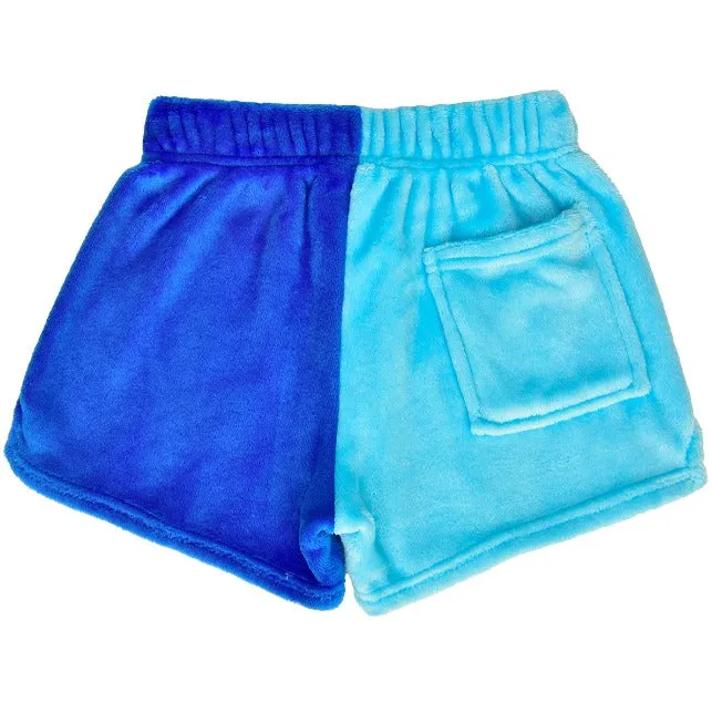 Iscream Midnight & Bright Blue with Lightning Bolt Color Block Plush Shorts