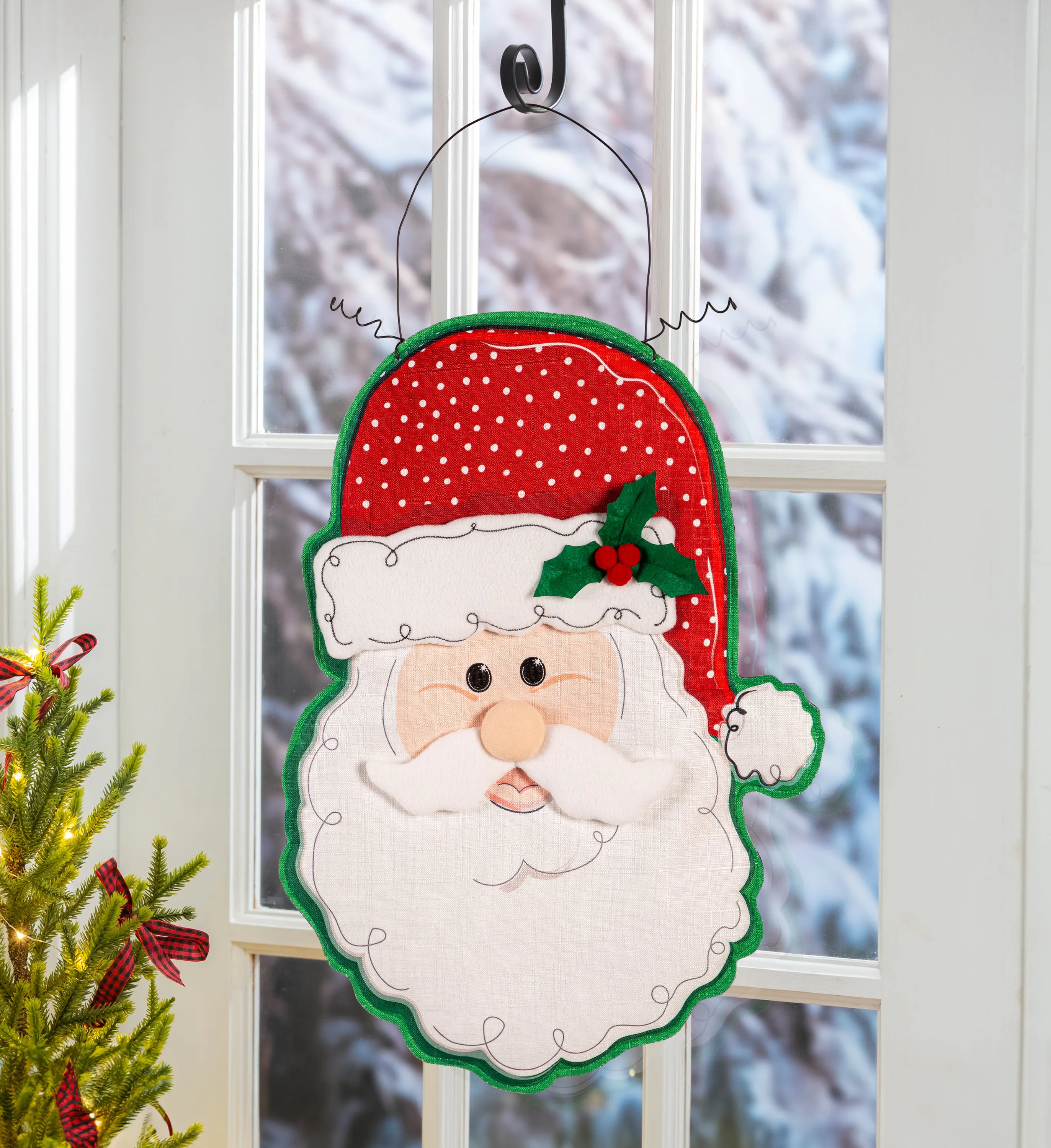 Jack O' Lantern & Black Cat/Santa Double Sided Estate Door Décor,2deb2571fb